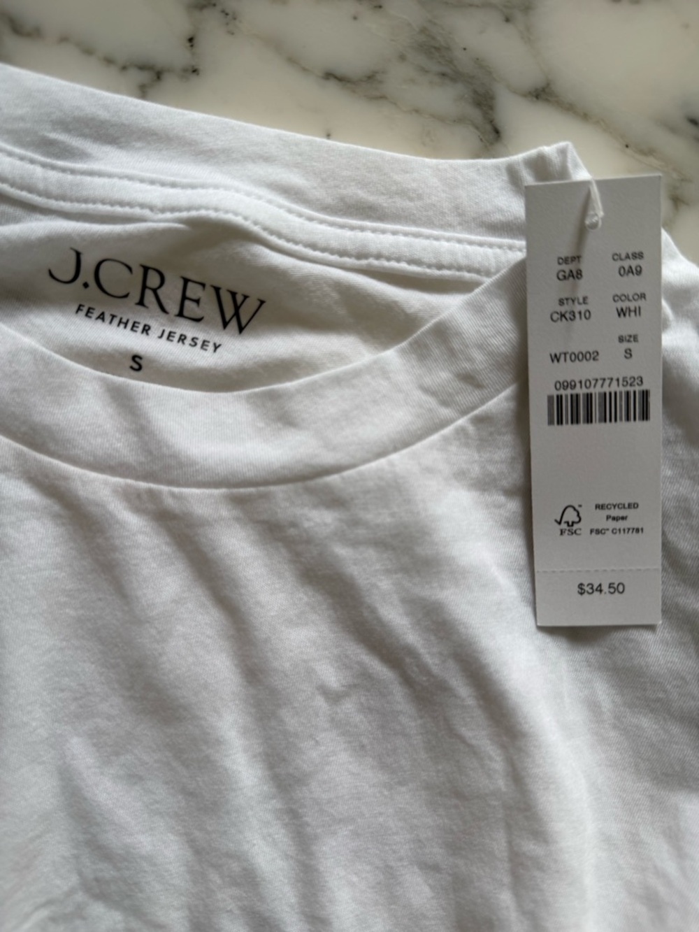 J. Crew White Short Sleeve Crewneck Tee - Picture 5 of 5